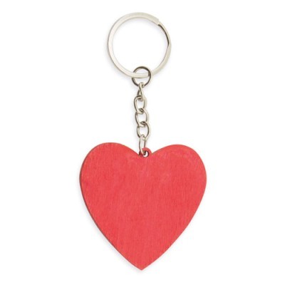 Llavero de madera con forma de corazón personalizado